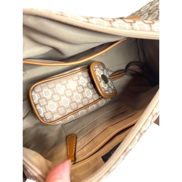 Nine West Geometric Barrel Bag Purse Cosmetic Accessory Bags Mirror 3 pc Set - Picture 11 of 16